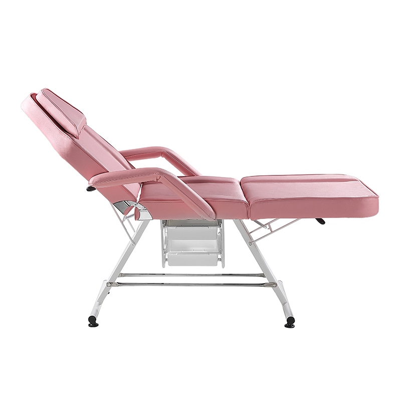 Pink Color Beauty Salon Bed With Chair