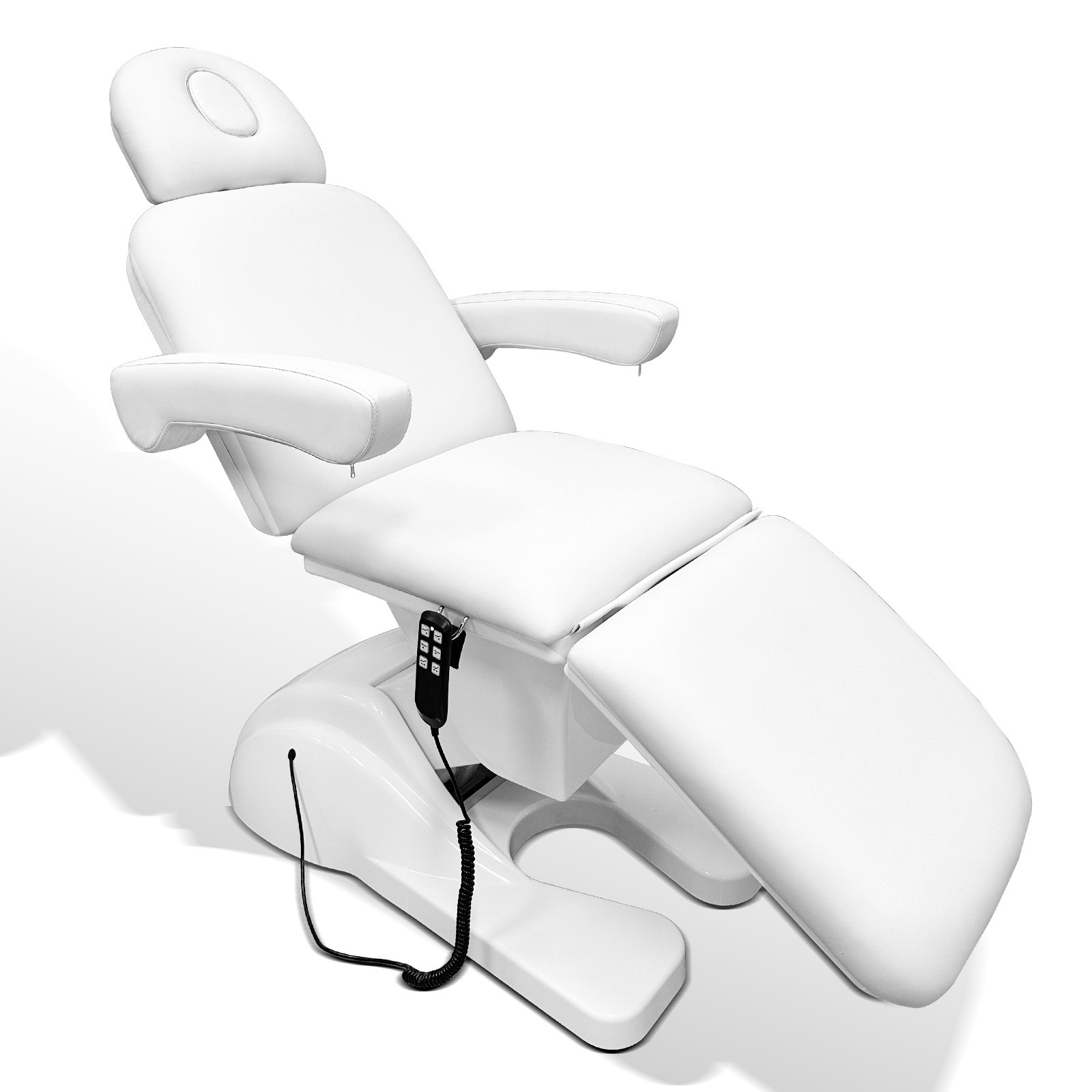 Adjustable Backrest White Electric Massage Bed