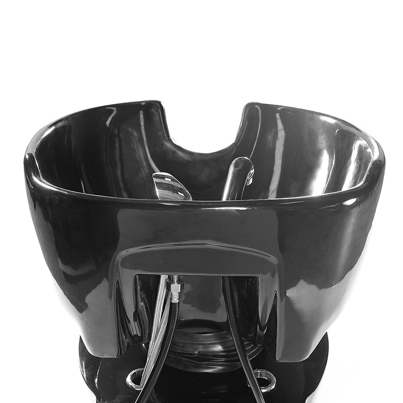Black Shampoo Chair With Backwash Device Suitable for Hair Salons